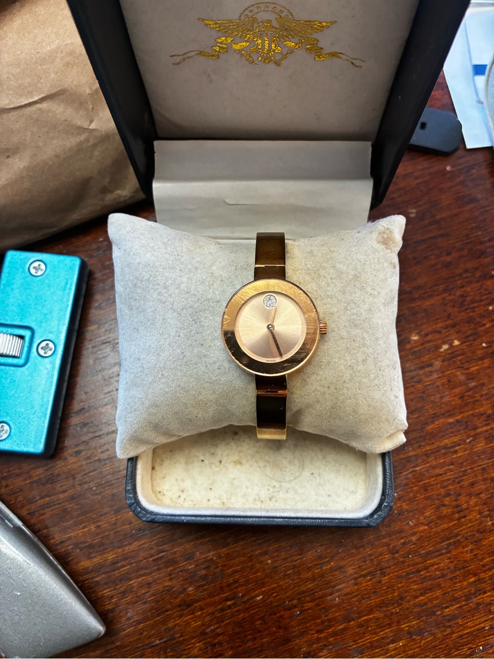 Movado Women's Watch 3600286 Bold Rose Gold Swiss 25mm Case 6.5” Wrist